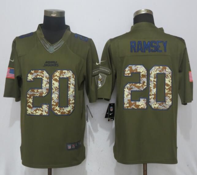 Men Jacksonville Jaguars #20 Ramsey Green Salute To Service Nike Limited NFL Jerseys